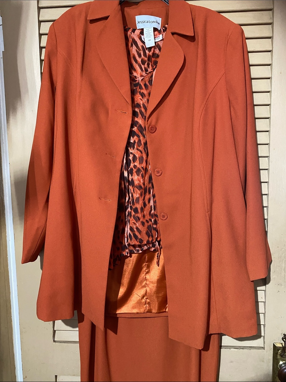 Jessica London Orange Blazer and skirt with blouse
